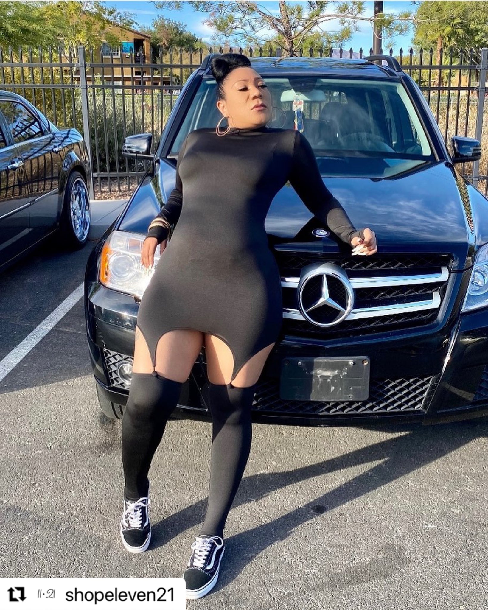 All Black Suspension Dress